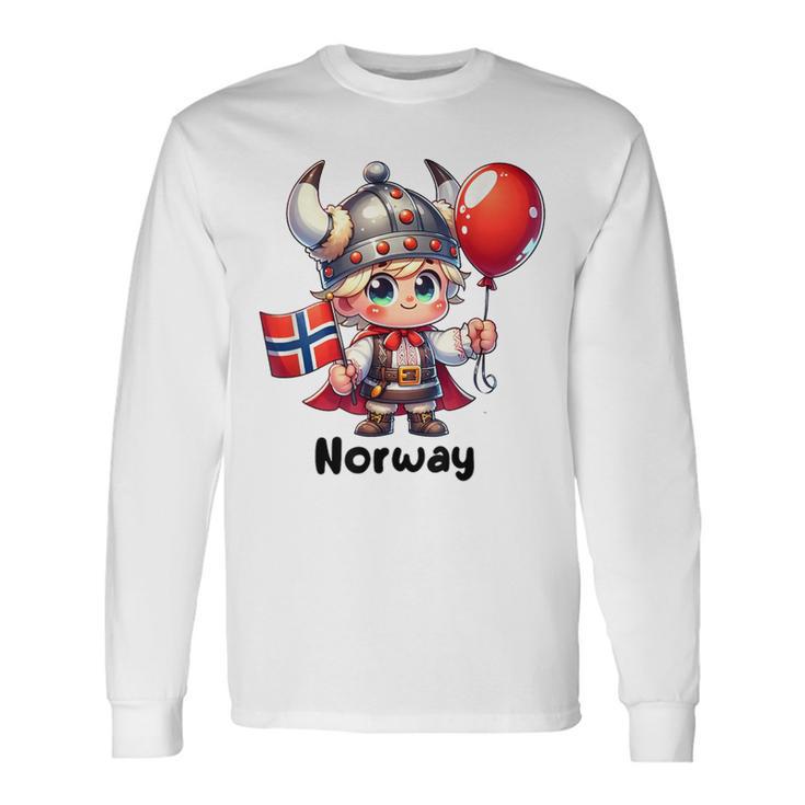 Bandera De Noruega Para Niños De Noruega Bandera Noruega Para Niñas Camiseta de manga larga