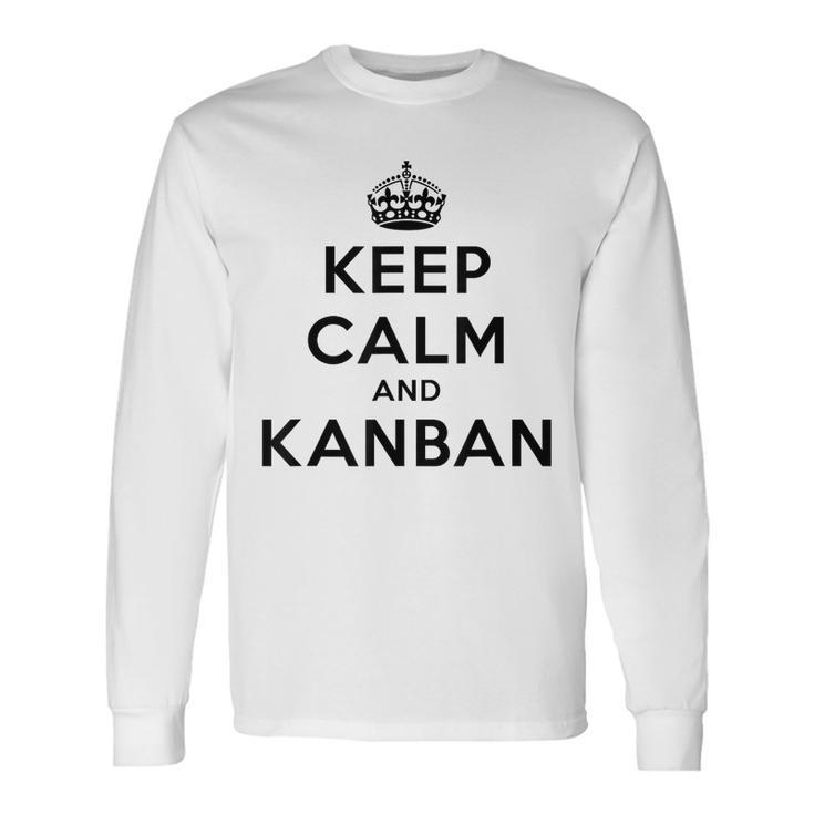 Chef De Projet De La Méthodologie Keep Calm Et Kanban Agile T-shirt à manches longues