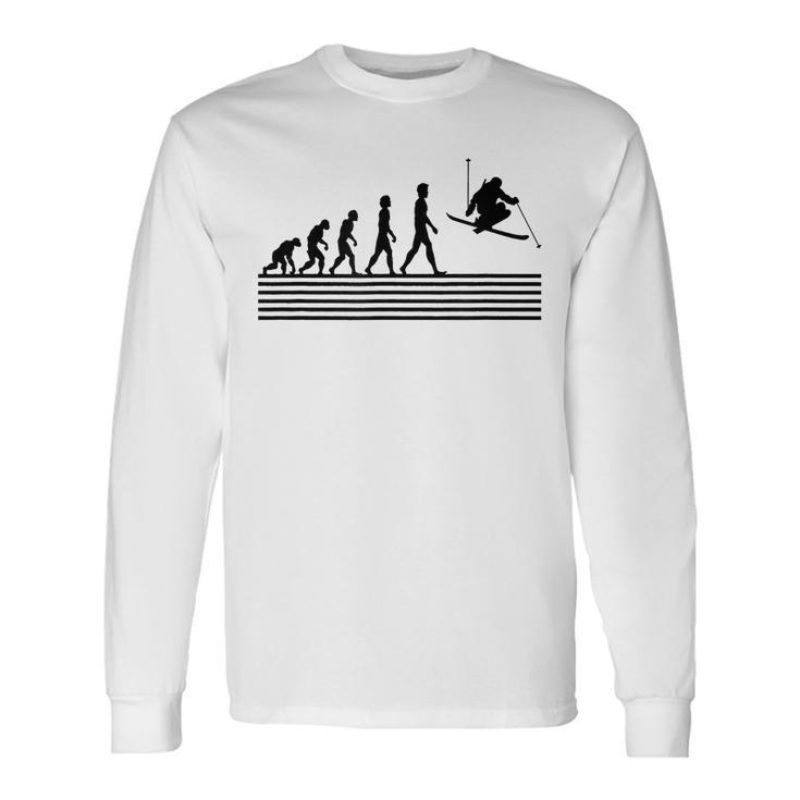 Evolution Dukityle Rétro Évolution Humaine T-shirt à manches longues