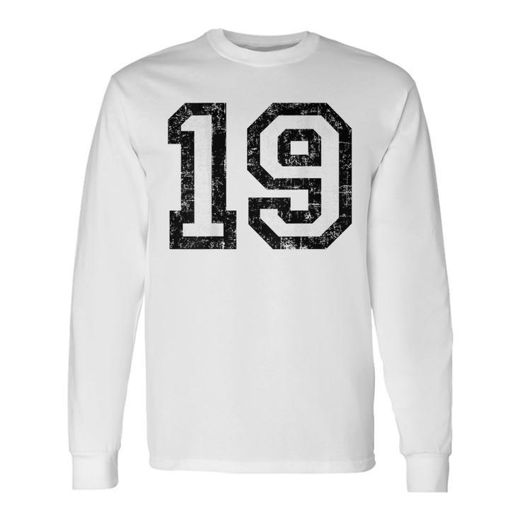 Numéro De Dossard 19Intage NoirBlanc No 19 T-shirt à manches longues