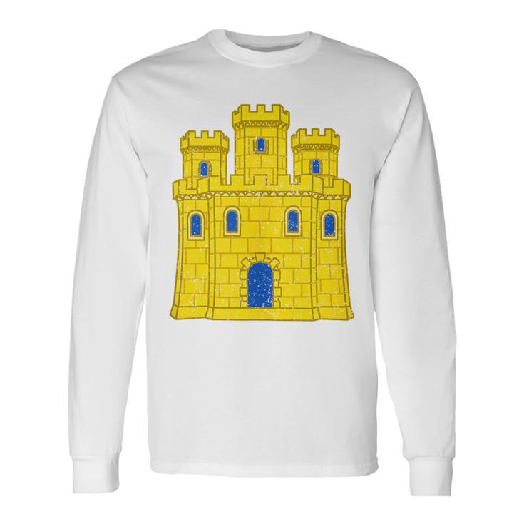 Reino De Castillo España Castillo Bandera Castilloímbolo Castilano In Mangas Camiseta de manga larga
