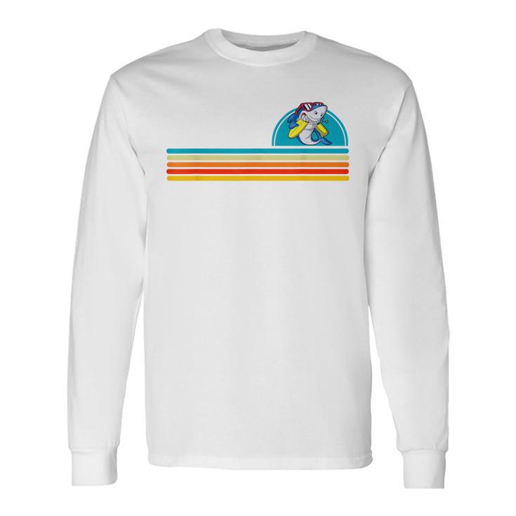 Rétro Coucher Deoleilurf Dessin Animé Requin T-shirt à manches longues