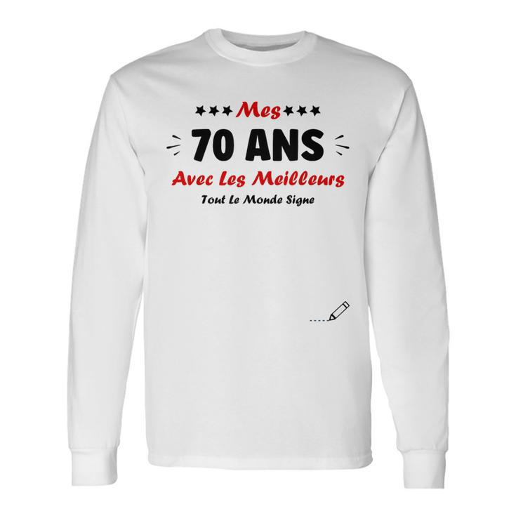 Signature Humour 70 Ans Àigner 70 Ans Anniversaire T-shirt à manches longues