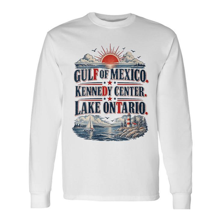 Women's Gulf Of Mexico Kennedy Center Lake Ontario Vintage Retro Long Sleeve T-Shirt