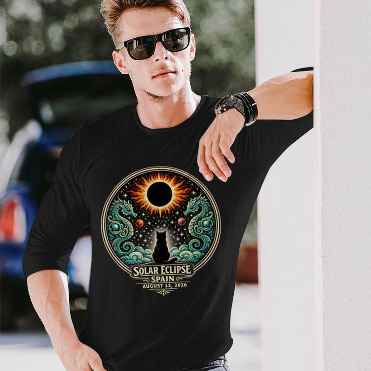 Spain Solar Eclipse 2026 Enjoy The Totality August 12 2026 Long Sleeve T-Shirt Gifts for Him