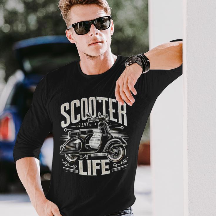 Vintagecooter Life Classic Cyclomoteurélo De Routecoot Italien T-shirt à manches longues Cadeaux pour lui