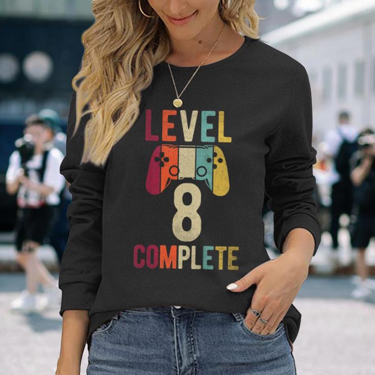 Niños Cumpleaños Niño 8 Años Camisa Gamer Nivel 8 Completo Camiseta de manga larga Regalos para ella