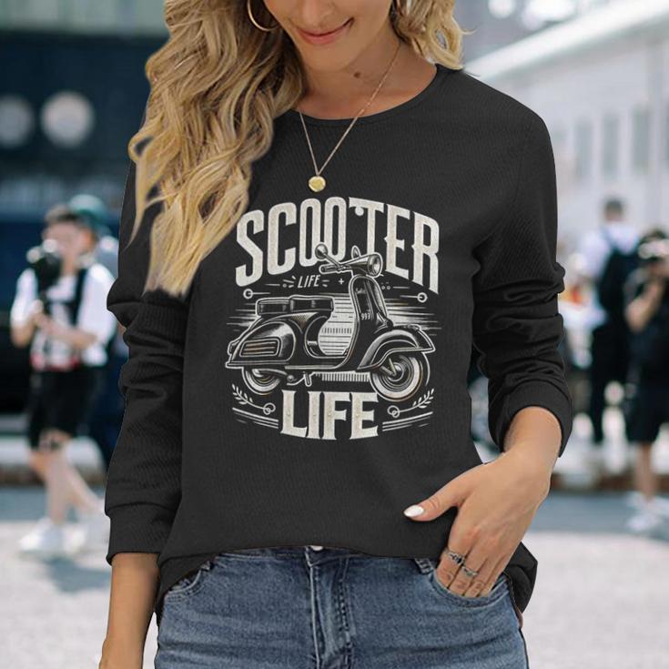 Vintagecooter Life Classic Cyclomoteurélo De Routecoot Italien T-shirt à manches longues Cadeaux pour elle