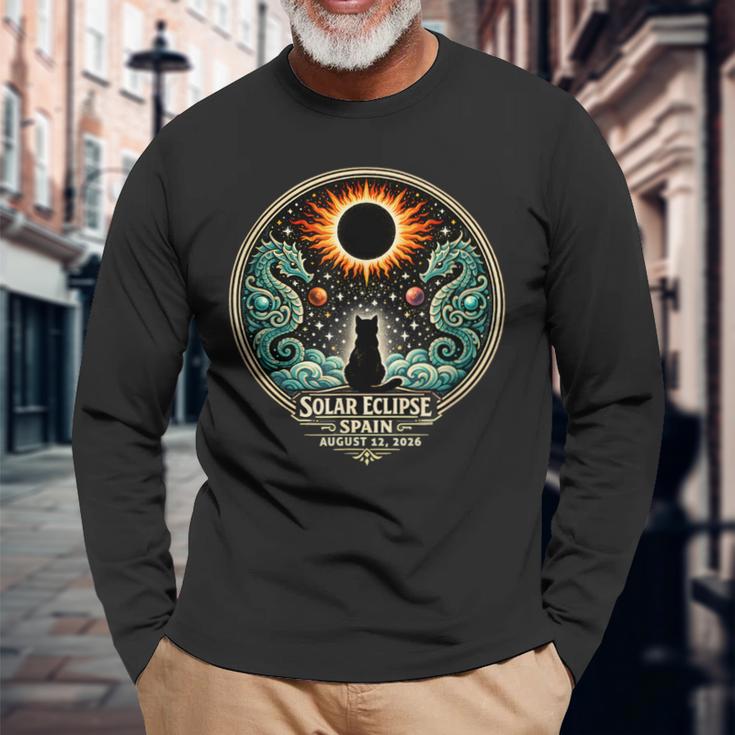 Spain Solar Eclipse 2026 Enjoy The Totality August 12 2026 Long Sleeve T-Shirt Gifts for Old Men