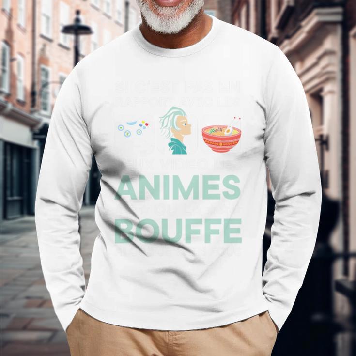 Jeuxideo Les Animes Ou La Bouffe Japon Animé Cadeau Manga Haut De Gamme T-shirt à manches longues Cadeaux pour les vieillards