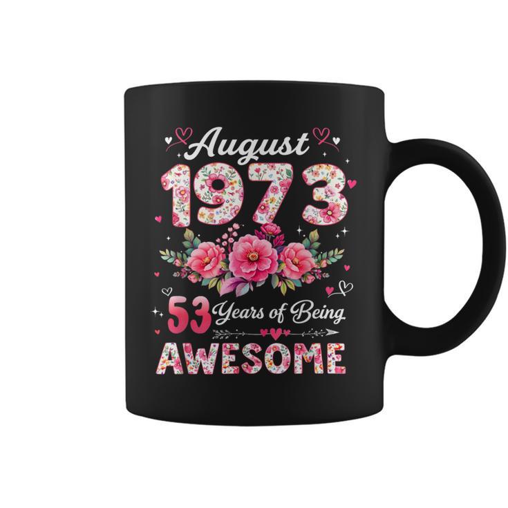 53歳 1973年8月 花柄 53歳 誕生日 男性 女性 コーヒーマグ