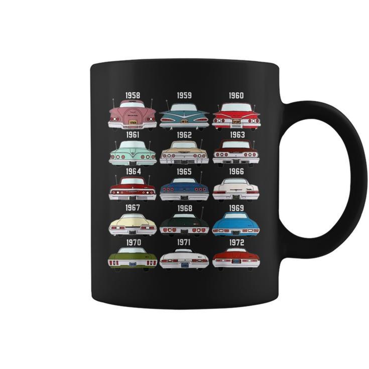 59 61 62 3 64 65 67 69 Evolution Of Impala Hot Rod Vintage Coffee Mug