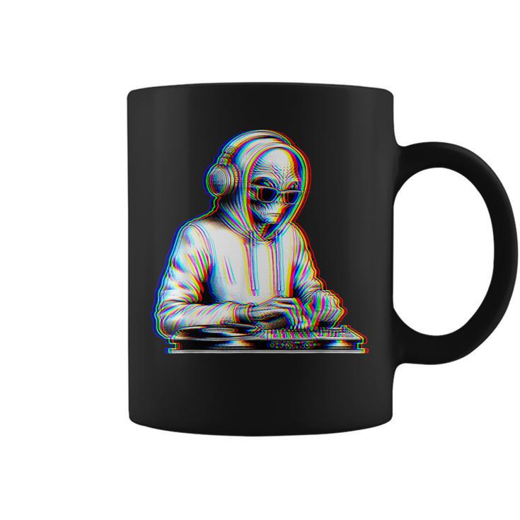 Alien Dj Edm Musique Ovni Avec Lunettes Deoleil Raver Tasse