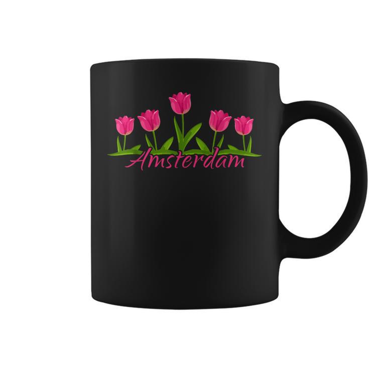 Amsterdam Países Bajos Tulipanes Holandaouvenirintage Taza de café