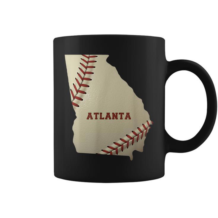 Atlanta Georgia Béisbol Estado Mapaoftbol EeUu Balonista Taza de café