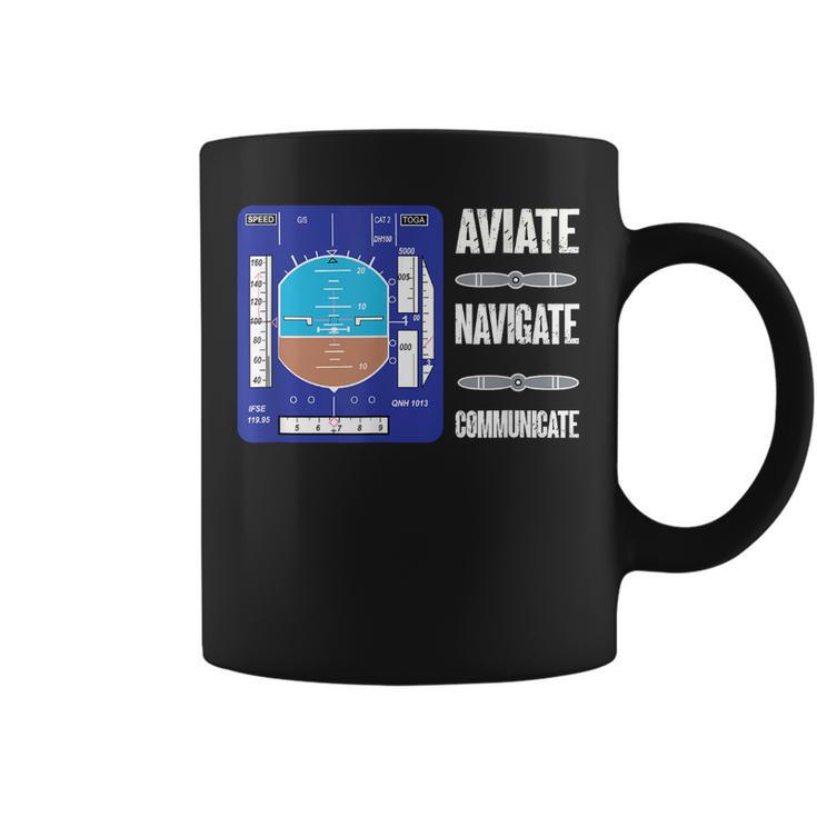 Aviación Aviador Diseño Horizonte Artificial Taza de café
