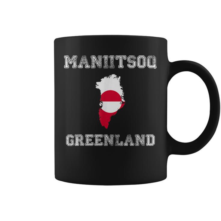 Bandera Retro Maniitsoq De Groenlandia Envejecida Taza de café