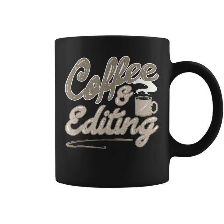 Café Y Edición Fotógrafo Divertido Y Cineasta Taza de café
