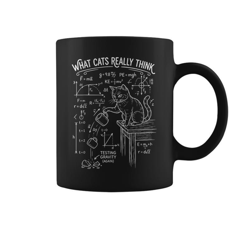 Ce Que Les Chats Pensentraiment D'un Chat Drôle Etarcastique Encience Et En Physique Tasse