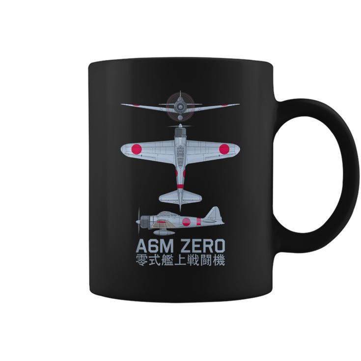 Diagrama Del Avión De Combate Japonés A6m Zero Ww2 In Mangas Taza de café