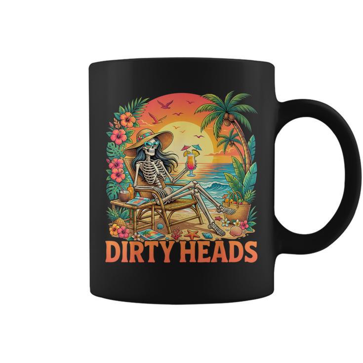 Dirty Heads Skeleton Retro Summer Vacation Coffee Mug