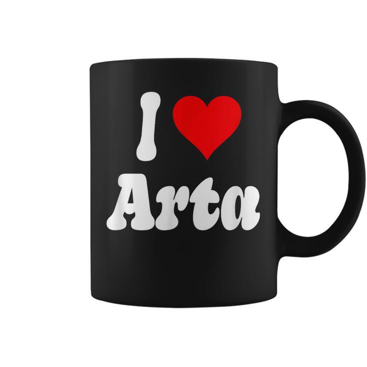 Diseño De Corazón I Love Arta Taza de café