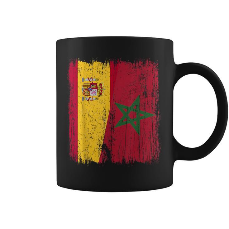 España Marruecos Media Bandera Española Marroquí Heritage Jersey Taza de café