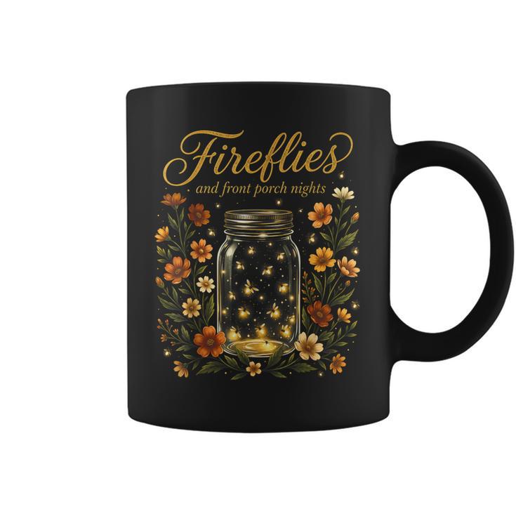 Fireflies And Front Porch Nights Vintage Boho Floral Coffee Mug