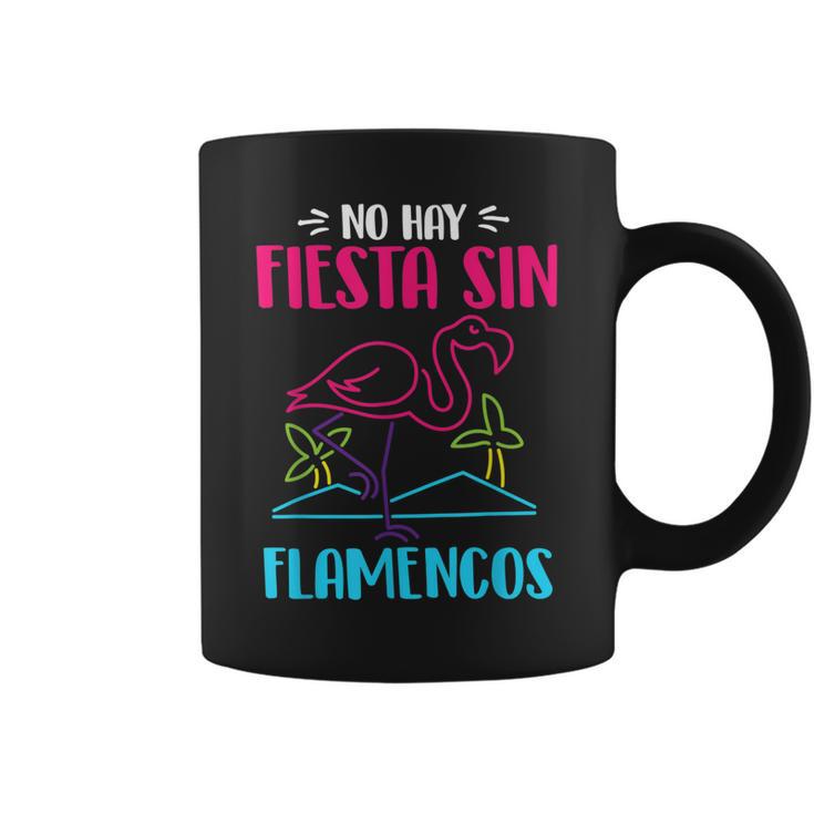 Flamenco Rosado Fiesta Pájaro Tropical Animal Flamenco Taza de café