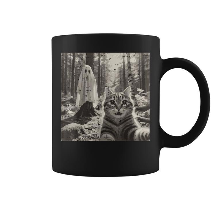 Halloween Tabby Cat Ghost Sheet Selfie Costume Kid Coffee Mug