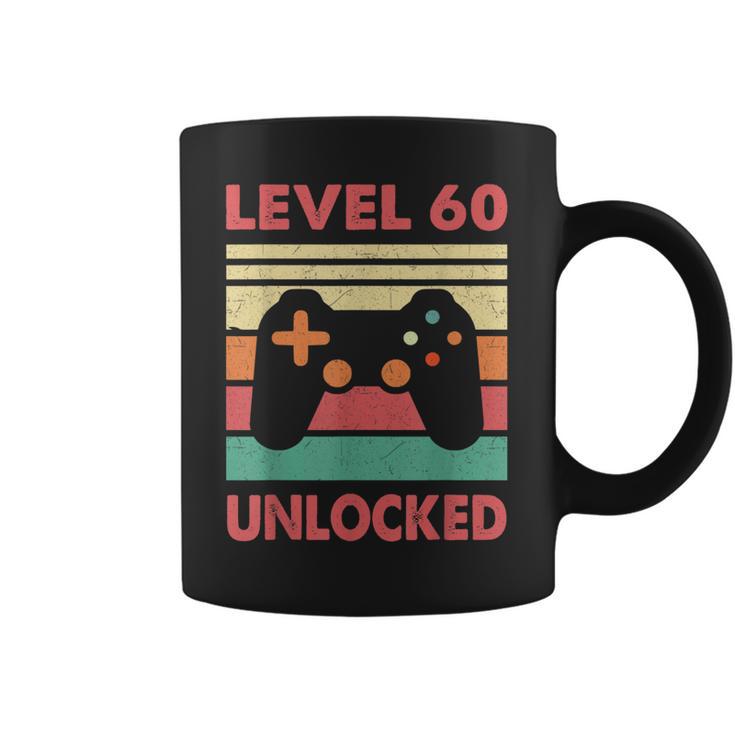 Hombre Nivel 60 Desbloqueado –Intage 60 Cumpleaños Gaming Gamer Retro Taza de café