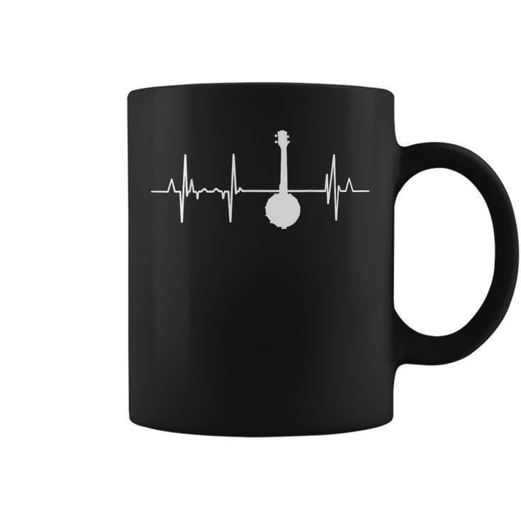 Latido Ukelele Músico Cardiograma Taza de café