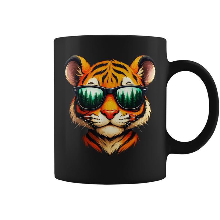 Lindo Tigre Con Gafas Deol Divertido Amante Del Tigre Gráfico Para Niños Taza de café