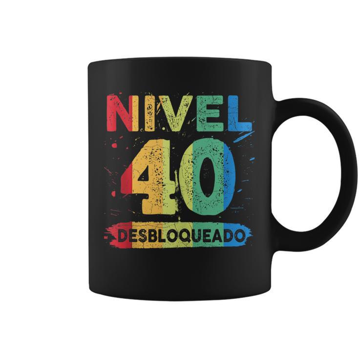 Nivel 40 Desbloqueado 40 Años Cumpleaños In Mangas Taza de café