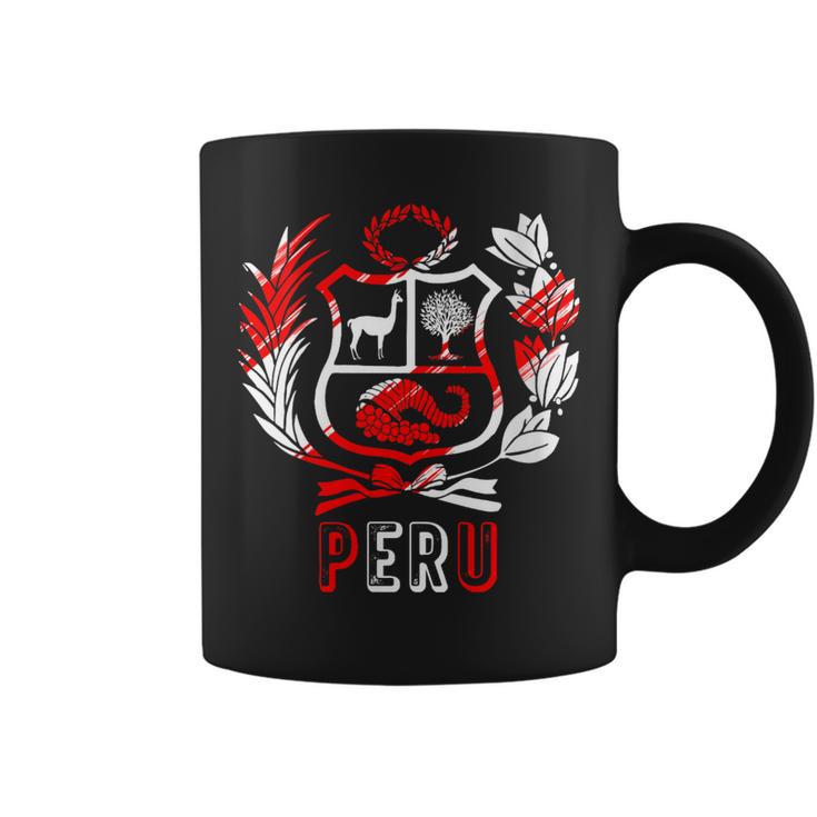 Perú Rojo-Blanco Escudo Peruano Hombres Es Niños Cuello Taza de café