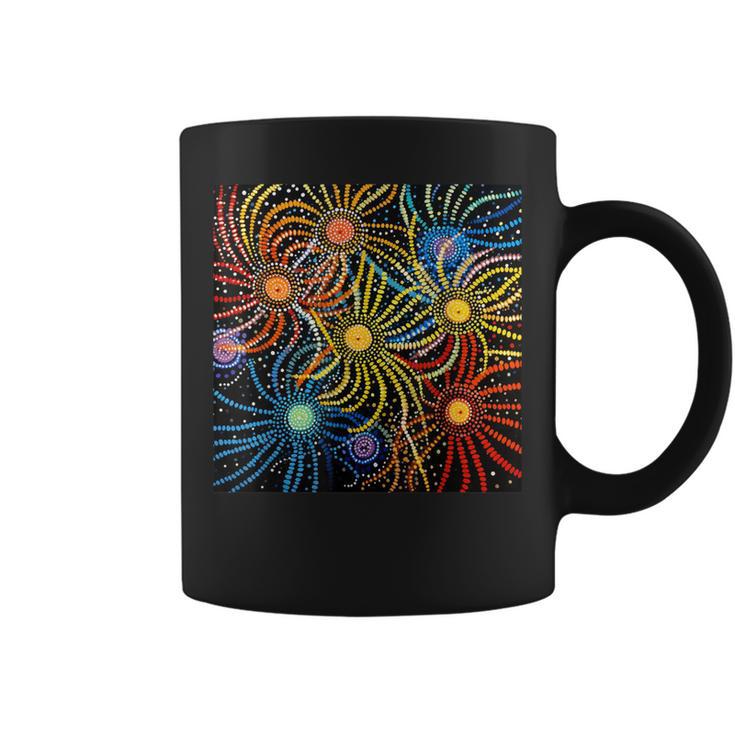Pintura De Puntos Aborígenes Australianos Taza de café