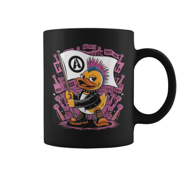 Punk Duck Rock Ducker Anarchy Punker Taza de café