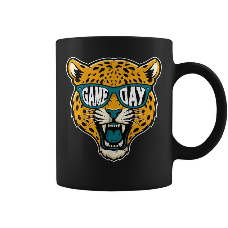 Retro Game Day Jaguar Sunglasses School Sports Team Spirit Coffee Mug