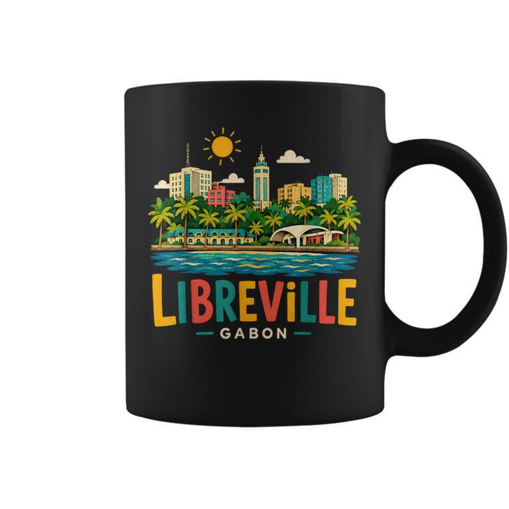 Souvenir Deoyage Libreville Gabon Dessiné À La Main Tasse