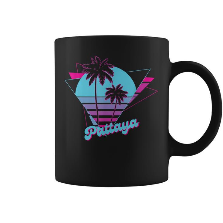 Vintage Palmeras Tailandia Pattaya 90S Retro Taza de café