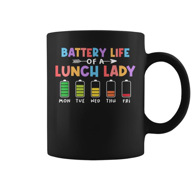 学校給食のおばあちゃんの電池寿命面白いカフェテリアワーカー コーヒーマグ