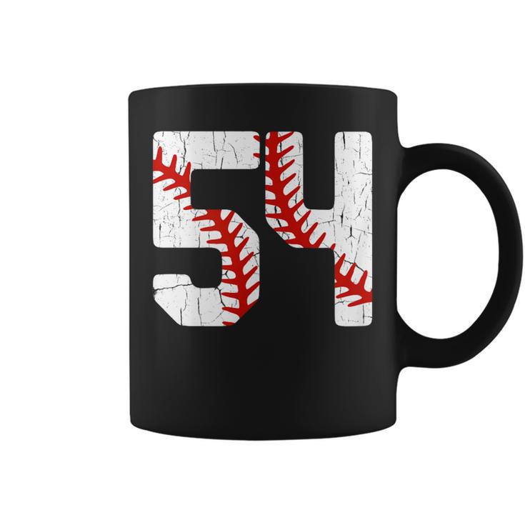 野球選手 ジャージ 番号54 54 Proud Baseball Mom Dad コーヒーマグ