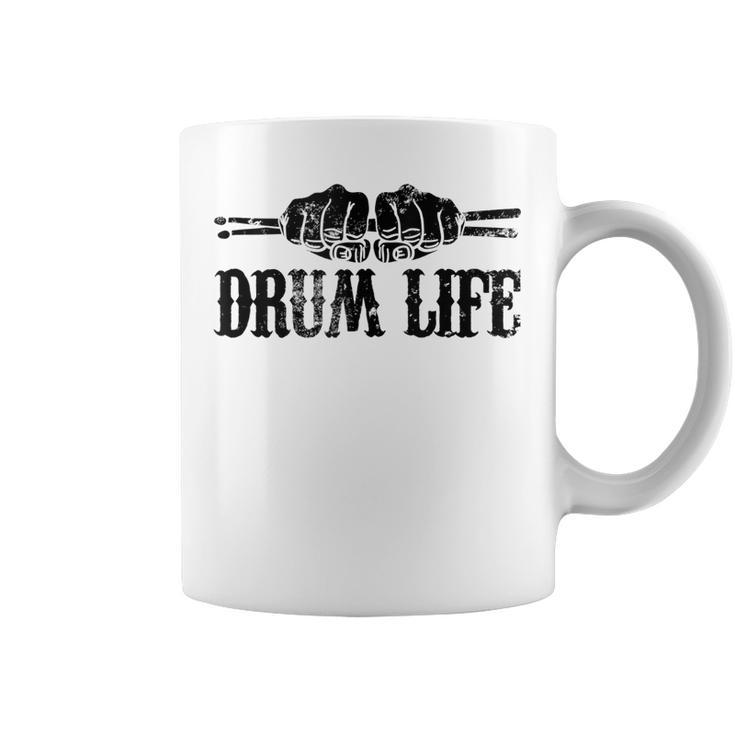 Drum Life Frase Divertida Para Baterista In Mangas Taza de café