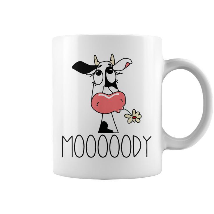 Vaca Divertida Moooody Para Granjeros Lecheros Taza de café