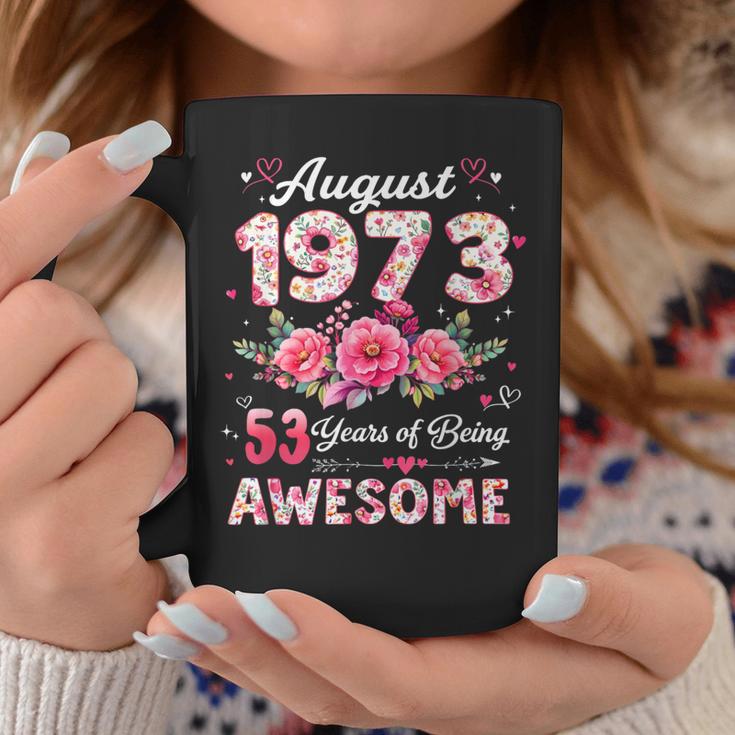 53歳 1973年8月 花柄 53歳 誕生日 男性 女性 コーヒーマグ 面白い贈り物