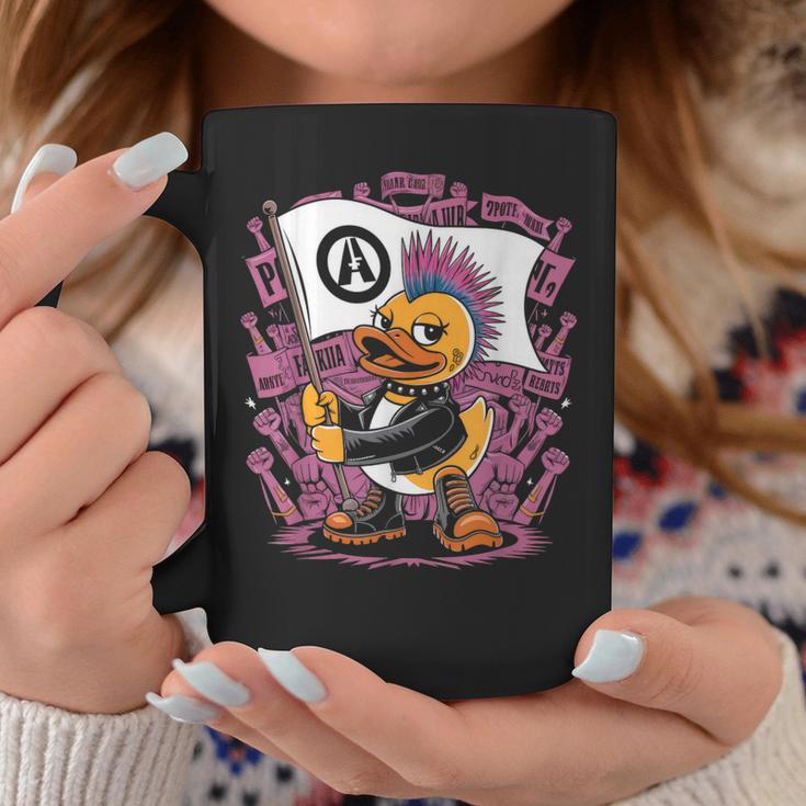 Punk Duck Rock Ducker Anarchy Punker Taza de café Regalos divertidos