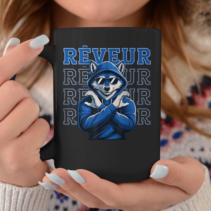 Reveur House Of Dreamers School Spirit Vintage Blue Wolf Coffee Mug Funny Gifts