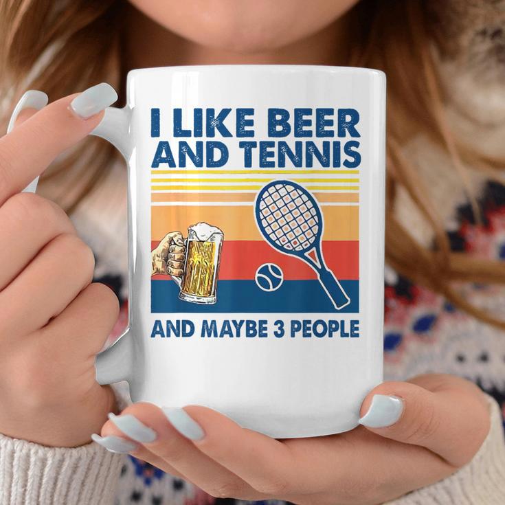 I Like Beer And Tennis Maybe 3 People ビンテージ コーヒーマグ 面白い贈り物
