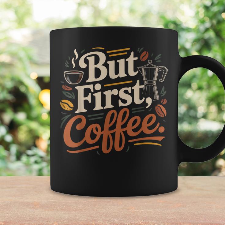 But First Coffeeしかし、最初のコーヒー 面白いコーヒーの引用 モーニングカフェイン愛好家 コーヒーマグ ギフトのアイデア