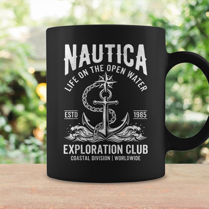 Nautica Exploration Club Vintage Anchor And Compass Graphic Coffee Mug Gifts ideas